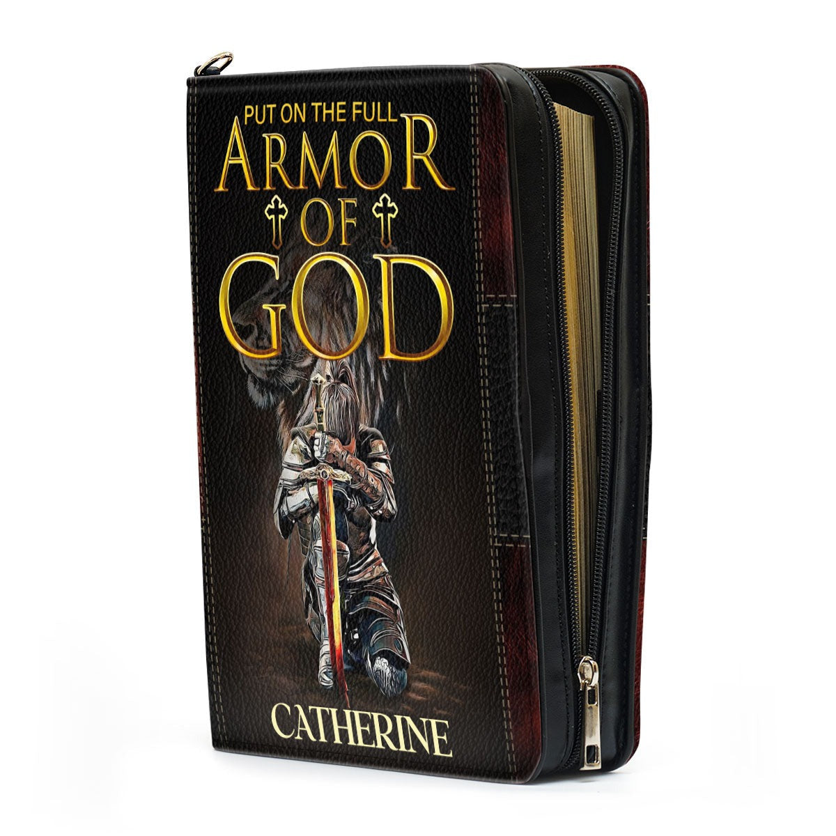 Put On The Full Armor Of God Leather Book Cover, Personalized Leather Bible Cover, Christian Gift, Bible Covers Jesus Gifts